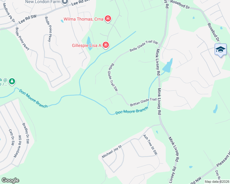map of restaurants, bars, coffee shops, grocery stores, and more near 3981 Brittan Glade Trail in Snellville