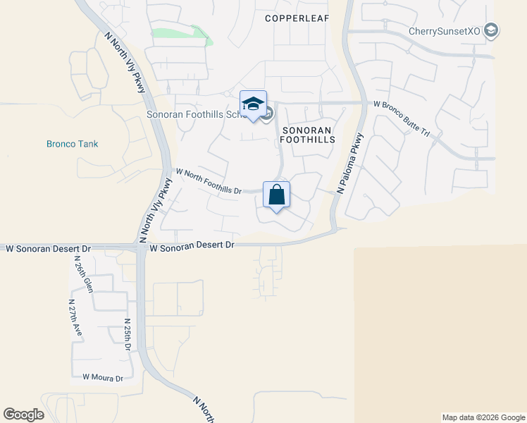 map of restaurants, bars, coffee shops, grocery stores, and more near 2055 W Whisper Rock Trail in Phoenix