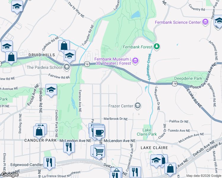 map of restaurants, bars, coffee shops, grocery stores, and more near 617 Hardendorf Avenue Northeast in Atlanta