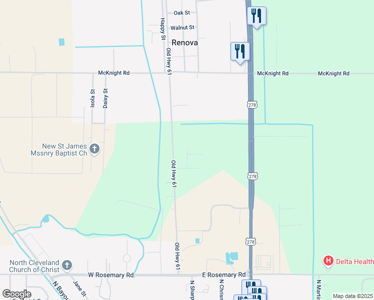 map of restaurants, bars, coffee shops, grocery stores, and more near Brown Drive in Cleveland