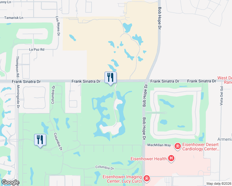 map of restaurants, bars, coffee shops, grocery stores, and more near 900 Island Drive in Rancho Mirage