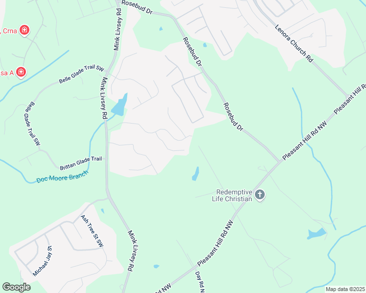 map of restaurants, bars, coffee shops, grocery stores, and more near 4976 Notting Glen Southwest in Snellville