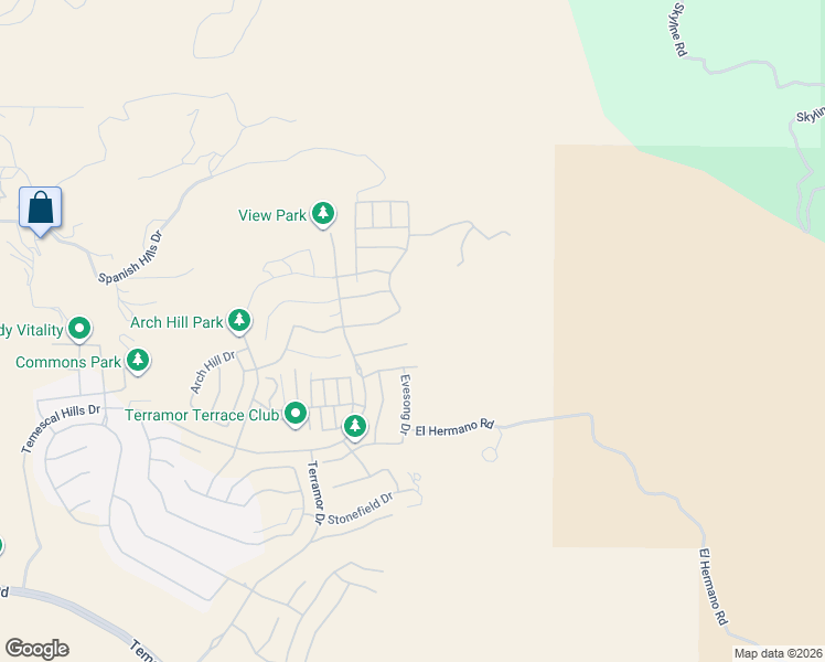 map of restaurants, bars, coffee shops, grocery stores, and more near 11986 Sagecrest Court in Corona