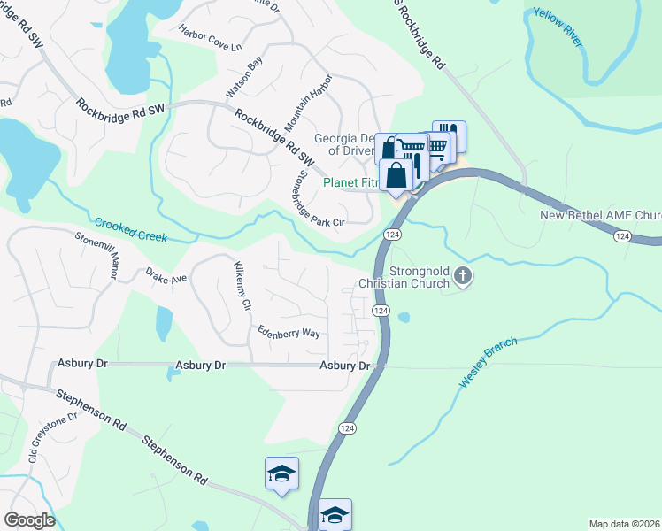 map of restaurants, bars, coffee shops, grocery stores, and more near 776 Edenberry Lane in Lithonia