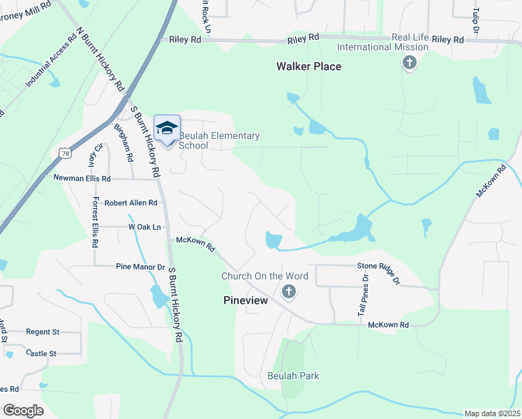 map of restaurants, bars, coffee shops, grocery stores, and more near 1268 Windsor Glen Drive in Douglasville