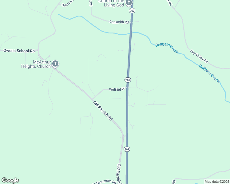 map of restaurants, bars, coffee shops, grocery stores, and more near 107 Wolf Road East in Parrish