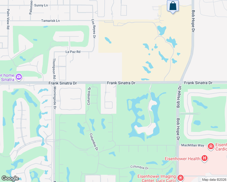 map of restaurants, bars, coffee shops, grocery stores, and more near 3 Von Dehn Road in Rancho Mirage
