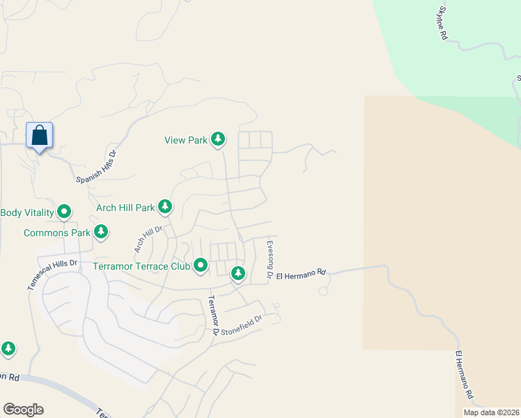 map of restaurants, bars, coffee shops, grocery stores, and more near 11937 Wandering Way in Corona