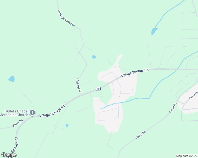 map of restaurants, bars, coffee shops, grocery stores, and more near 189 Village Trace Drive in Springville