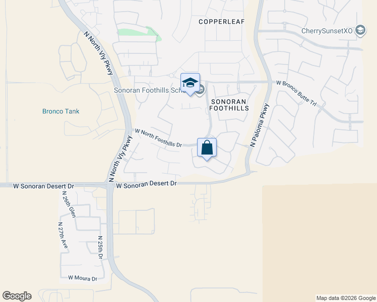 map of restaurants, bars, coffee shops, grocery stores, and more near 2055 West Whisper Rock Trail in Phoenix