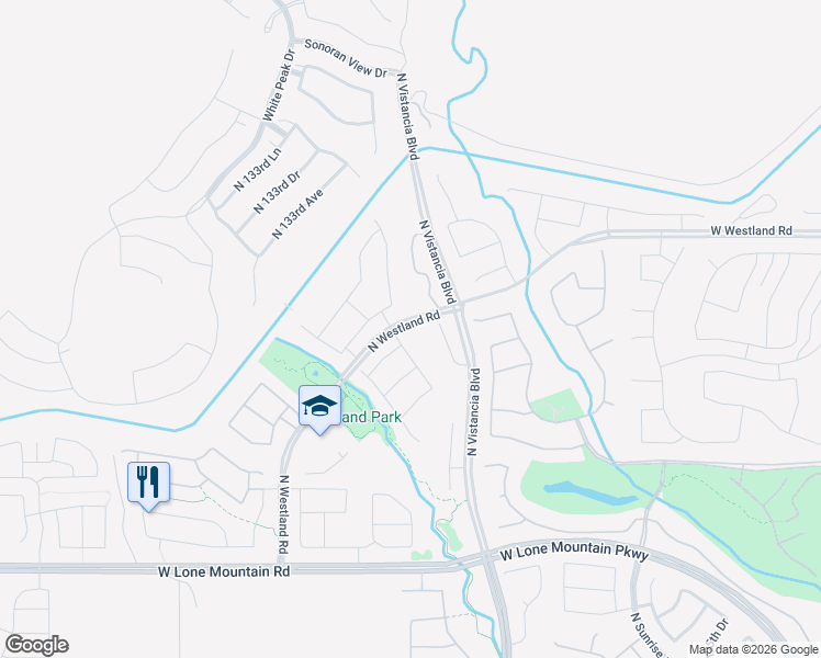 map of restaurants, bars, coffee shops, grocery stores, and more near 31693 North 131st Drive in Peoria