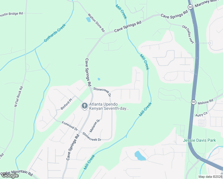 map of restaurants, bars, coffee shops, grocery stores, and more near 7067 Stoneridge Drive in Douglasville