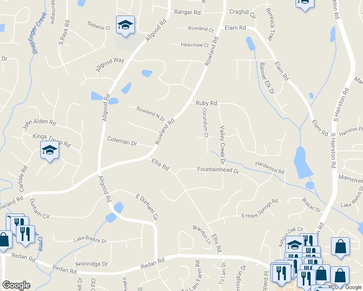 map of restaurants, bars, coffee shops, grocery stores, and more near 832 Rowland Road in Stone Mountain
