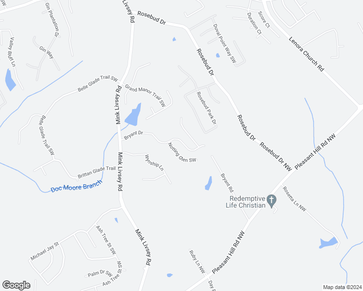 map of restaurants, bars, coffee shops, grocery stores, and more near 4897 Bryant Drive in Snellville