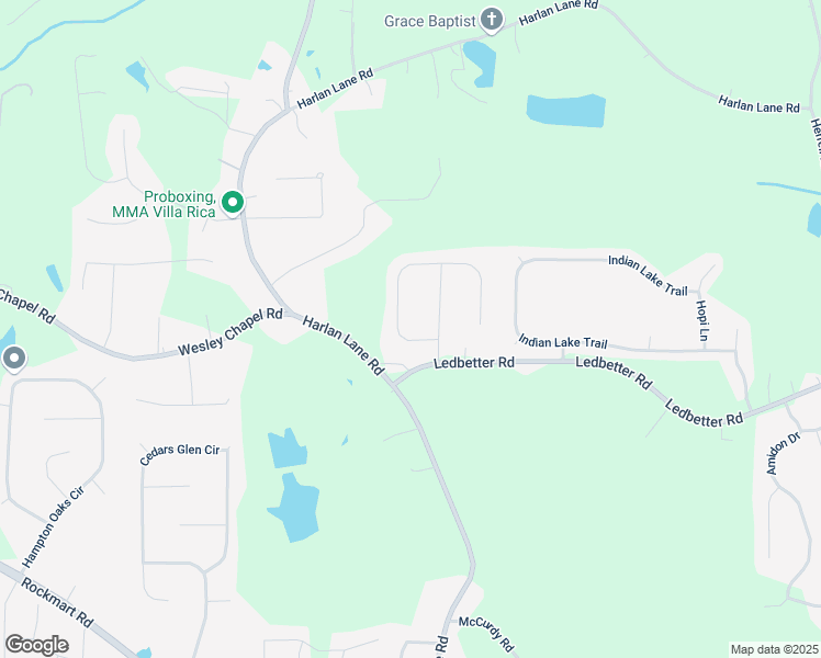 map of restaurants, bars, coffee shops, grocery stores, and more near 47 Cliff Court in Villa Rica