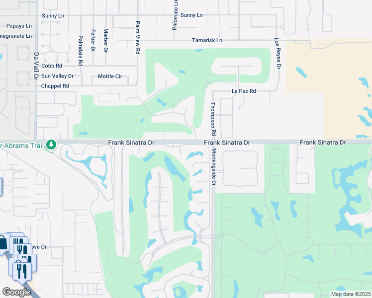 map of restaurants, bars, coffee shops, grocery stores, and more near 43 Park Lane in Rancho Mirage