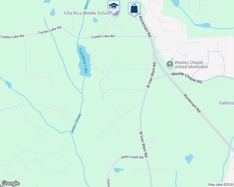 map of restaurants, bars, coffee shops, grocery stores, and more near 121 Raven Road in Villa Rica