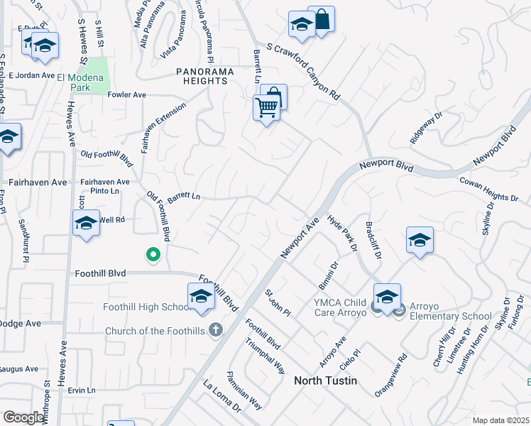 map of restaurants, bars, coffee shops, grocery stores, and more near 13121 Lemon Leaf Lane in Santa Ana