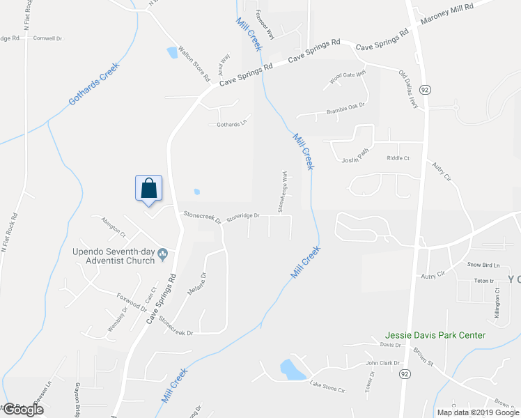 map of restaurants, bars, coffee shops, grocery stores, and more near 7015 Stoneridge Drive in Douglasville