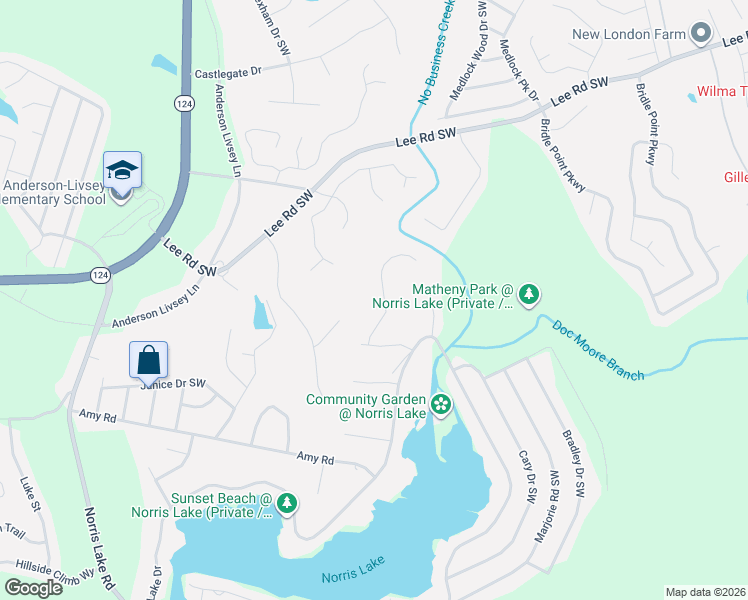 map of restaurants, bars, coffee shops, grocery stores, and more near 4411 Marci Street in Snellville