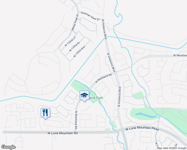 map of restaurants, bars, coffee shops, grocery stores, and more near 13218 West Whisper Rock Trail in Peoria