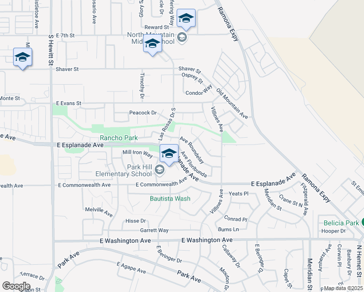 map of restaurants, bars, coffee shops, grocery stores, and more near 1473 Avenue Garnette in San Jacinto