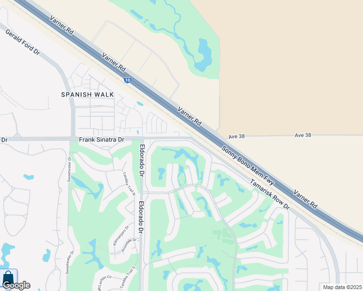 map of restaurants, bars, coffee shops, grocery stores, and more near 38075 Crocus Lane in Palm Desert
