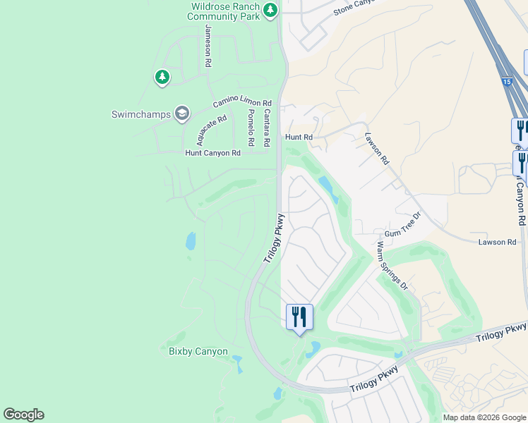 map of restaurants, bars, coffee shops, grocery stores, and more near 23931 Augusta Drive in Corona