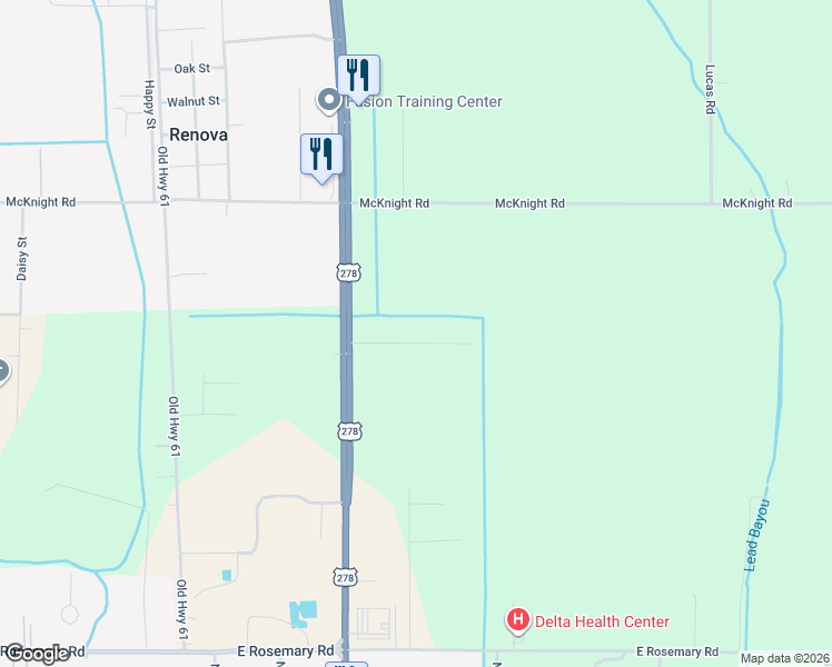 map of restaurants, bars, coffee shops, grocery stores, and more near 3670 U.S. 61 in Cleveland