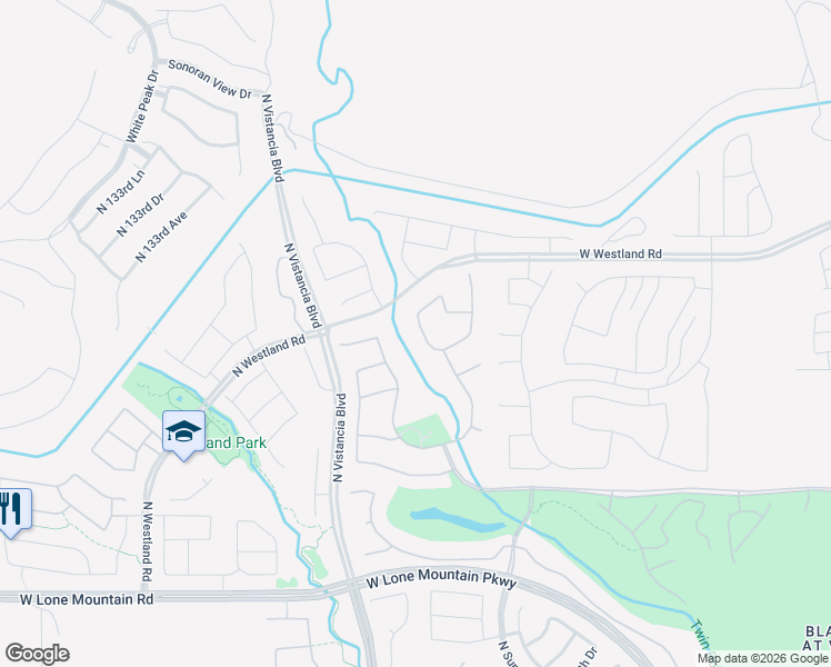 map of restaurants, bars, coffee shops, grocery stores, and more near 31972 North 127th Lane in Peoria
