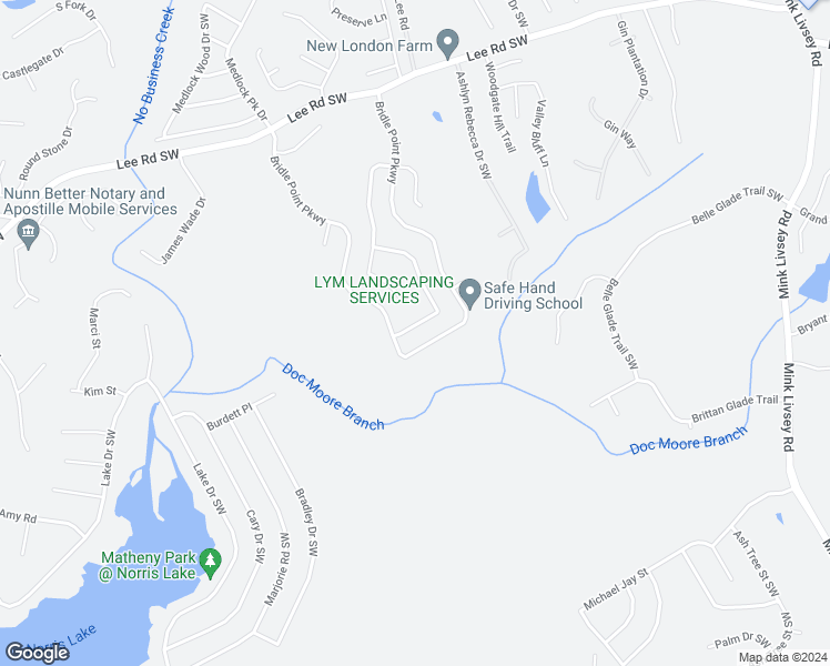 map of restaurants, bars, coffee shops, grocery stores, and more near 4309 Persian Court Southwest in Snellville