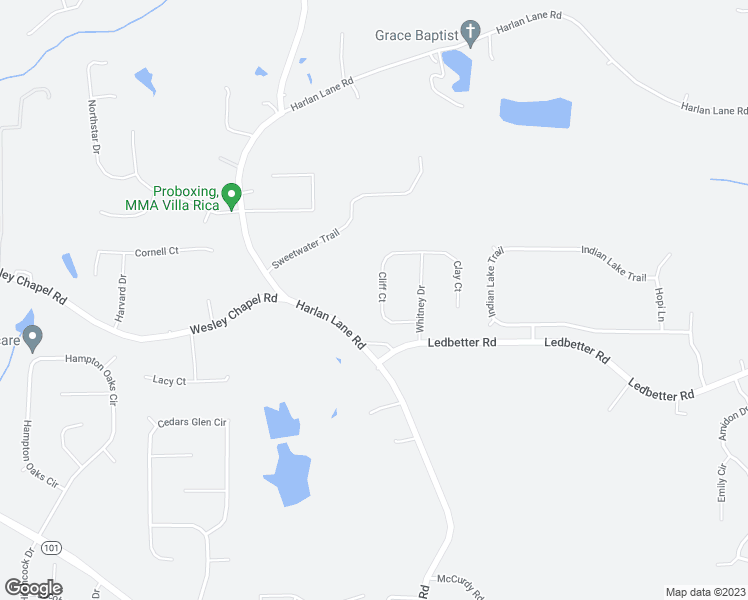 map of restaurants, bars, coffee shops, grocery stores, and more near 74 Cliff Court in Villa Rica