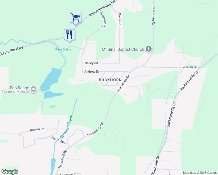 map of restaurants, bars, coffee shops, grocery stores, and more near 191 Wilson Way in Weaver