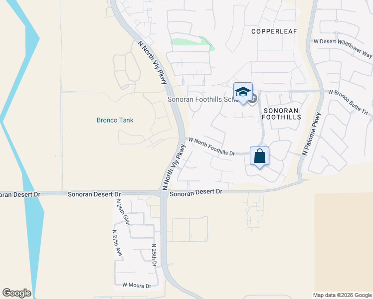 map of restaurants, bars, coffee shops, grocery stores, and more near 31742 North 24th Drive in Phoenix