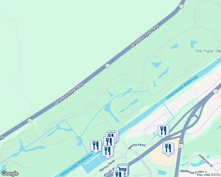 map of restaurants, bars, coffee shops, grocery stores, and more near 1507 Sedona Court in Myrtle Beach