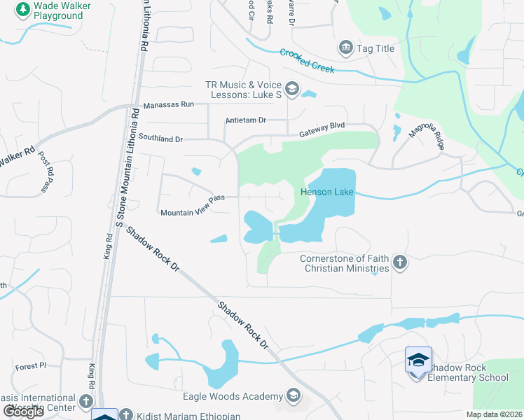 map of restaurants, bars, coffee shops, grocery stores, and more near 780 Southland Way in Stone Mountain