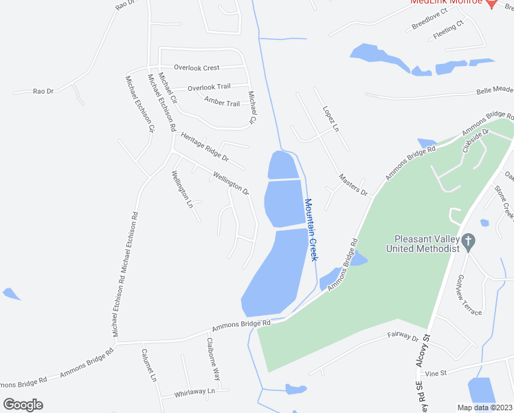 map of restaurants, bars, coffee shops, grocery stores, and more near 741 Wellington Drive in Monroe