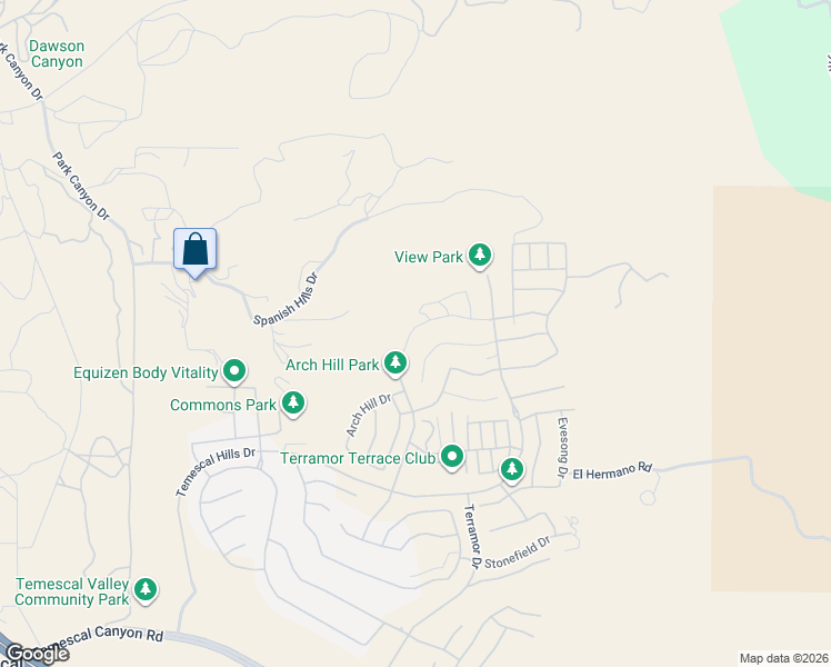 map of restaurants, bars, coffee shops, grocery stores, and more near 23912 Phoebe Drive in Corona