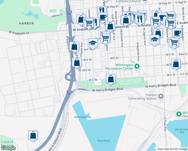 map of restaurants, bars, coffee shops, grocery stores, and more near 340 Hawaiian Avenue in Los Angeles