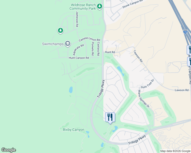 map of restaurants, bars, coffee shops, grocery stores, and more near 23914 Boulder Oaks Drive in Corona