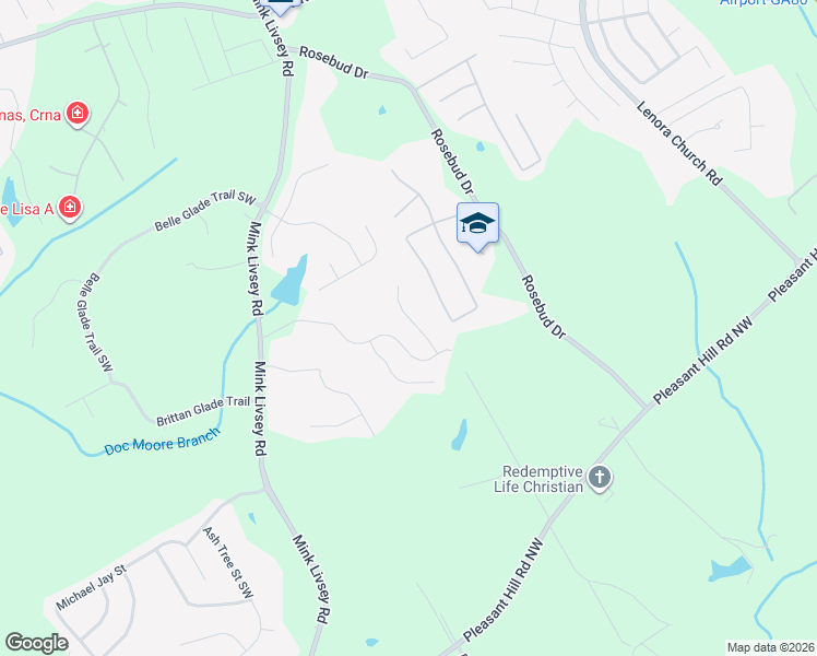 map of restaurants, bars, coffee shops, grocery stores, and more near 4821 Heather Mill Trace in Snellville