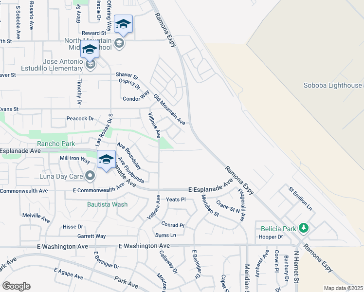 map of restaurants, bars, coffee shops, grocery stores, and more near 1579 Appian Way in San Jacinto