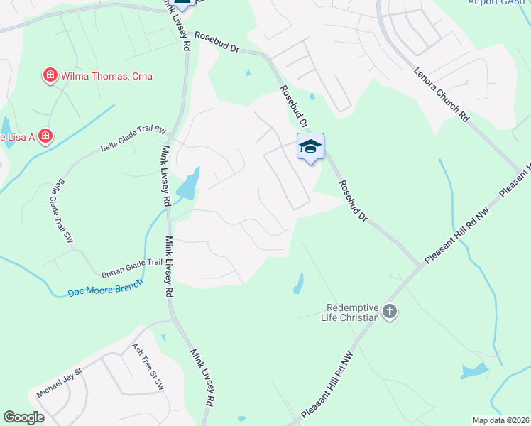 map of restaurants, bars, coffee shops, grocery stores, and more near 4821 Heather Mill Trace in Snellville