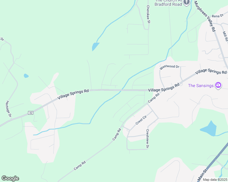 map of restaurants, bars, coffee shops, grocery stores, and more near 4429 Village Springs Road in Springville