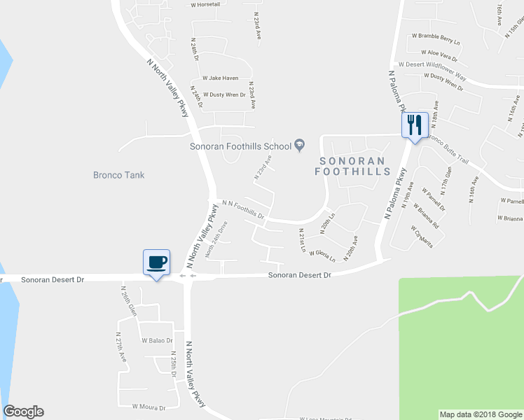 map of restaurants, bars, coffee shops, grocery stores, and more near 2209 W Forest Pleasant Pl in Phoenix