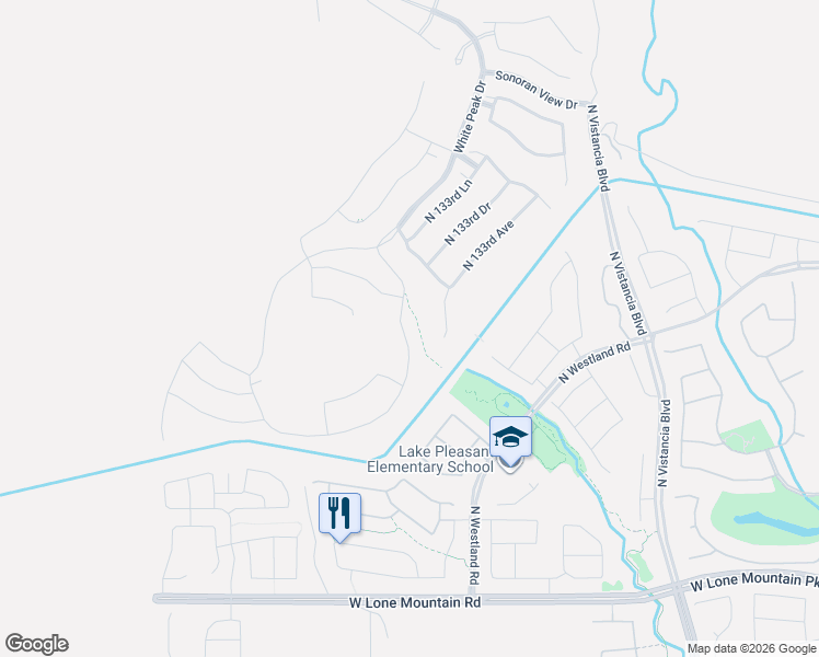 map of restaurants, bars, coffee shops, grocery stores, and more near White Peak in Peoria