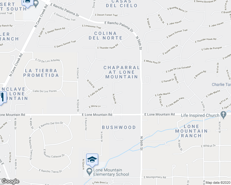 map of restaurants, bars, coffee shops, grocery stores, and more near 5410 East Calle De Baca in Cave Creek