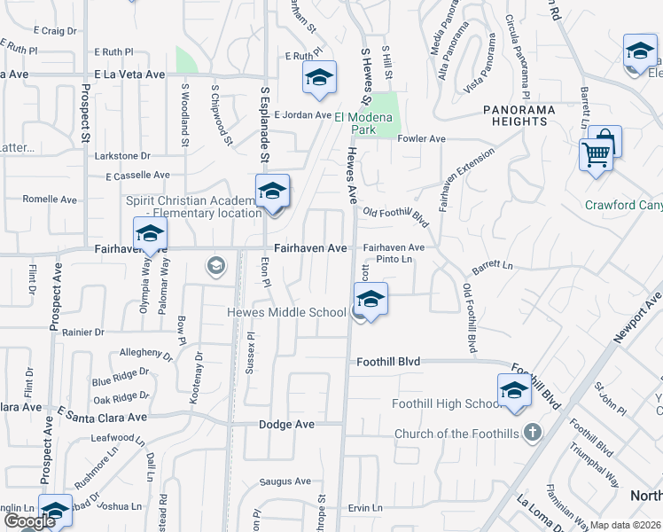 map of restaurants, bars, coffee shops, grocery stores, and more near 13042 Newhaven Drive in Santa Ana