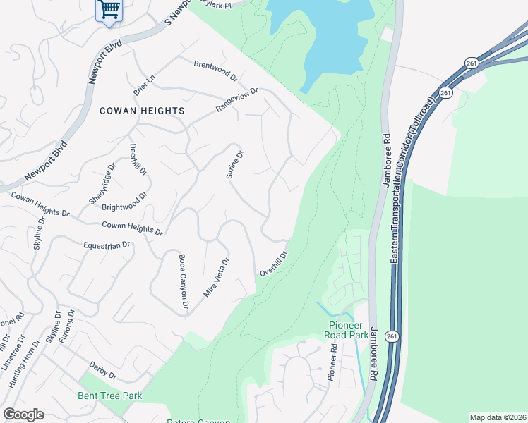 map of restaurants, bars, coffee shops, grocery stores, and more near 1831 Sirrine Drive in Santa Ana