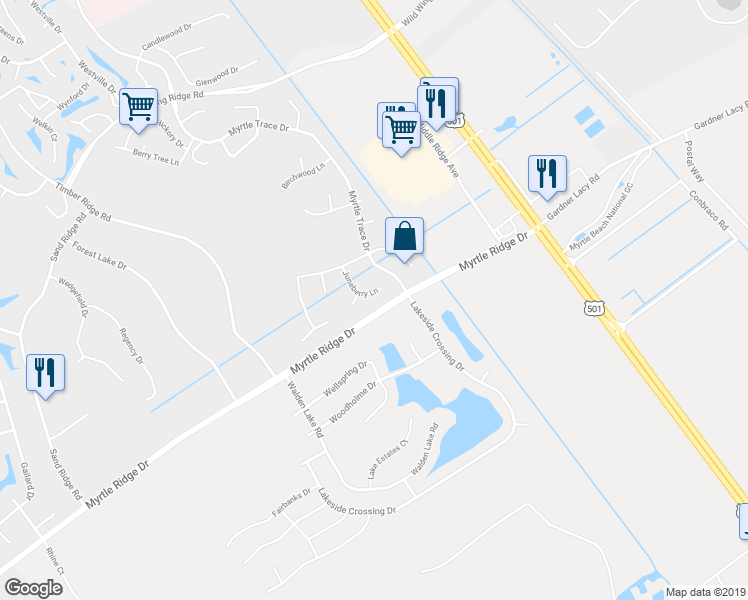 map of restaurants, bars, coffee shops, grocery stores, and more near 113 Juneberry Lane in Conway